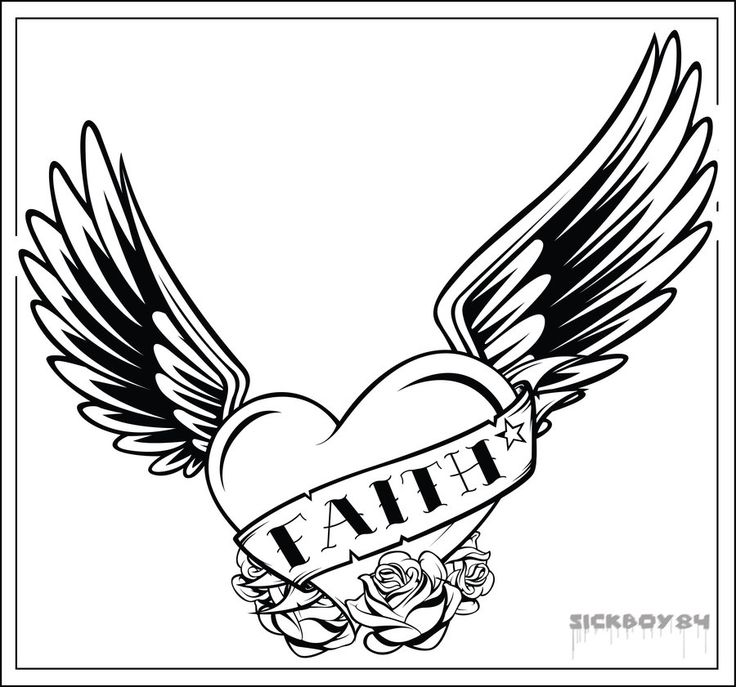 Heart With Angel Wings Drawing at GetDrawings | Free download