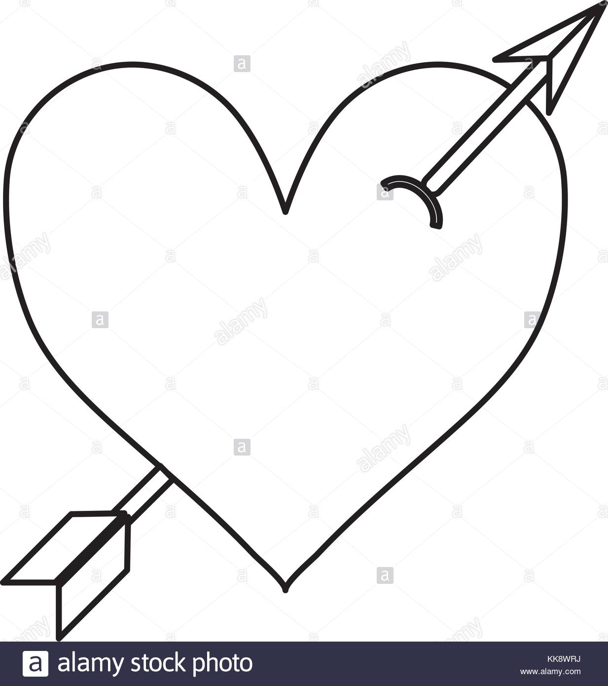 1233x1390 Heart With Arrow Black And White Stock Photos Amp Images