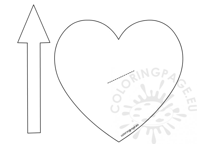 794x581 Printable Heart Pattern With Arrow Coloring Page