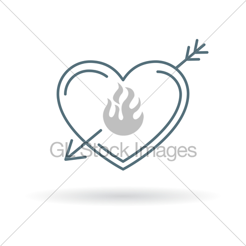 500x500 Arrow Heart Icon Gl Stock Images