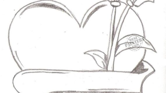 570x320 Drawings Of Hearts I Miss You Drawing A Heart With A Banner