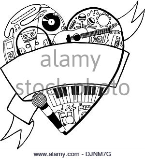 300x329 Music In Your Heart. Hand Drawn Lettering Design With Music Note