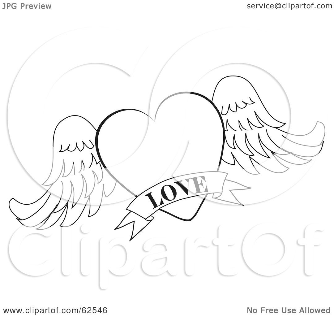 1080x1024 Royalty Free (Rf) Clipart Illustration Of A Black And White Winged
