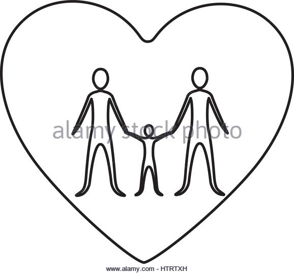578x540 Father Child Son Drawing Heart Black And White Stock Photos
