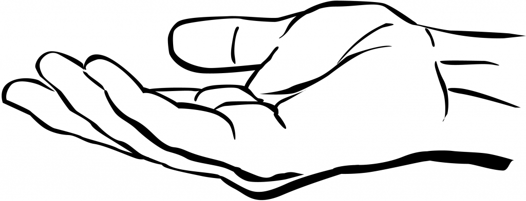 1024x393 Outline Of Hand Hand Outline Drawing Clip Art Hand Drawing Clipart