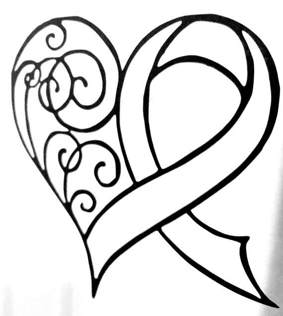 570x635 Drawing Of Ribbon With Heart Tattoo Pictures To Pin
