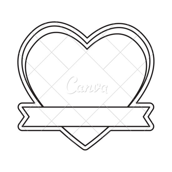 550x550 Heart Shape With Ribbon Icon