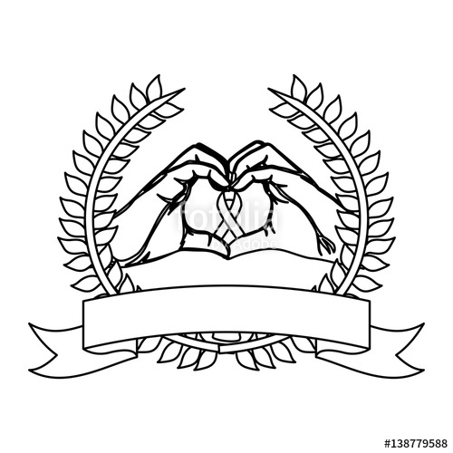 500x500 Symbol Hand Shape Heart With Breast Cancer Ribbon, Vector