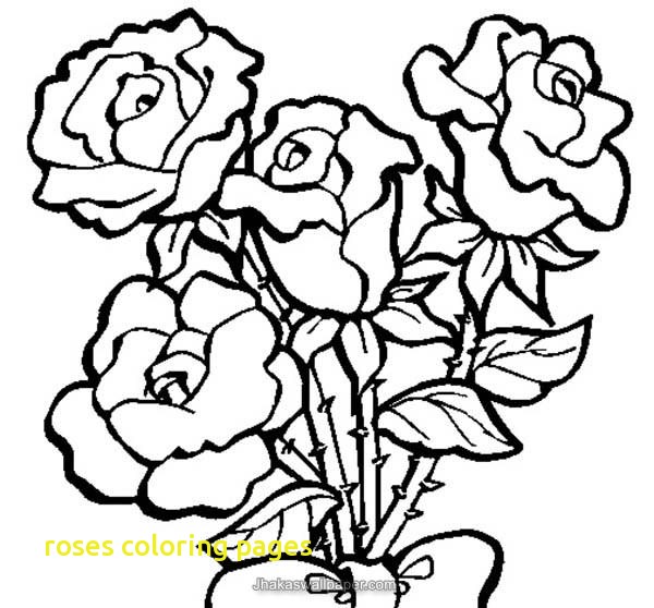 600x558 Roses Coloring Pages With Heart Rose Sketch Coloring Page