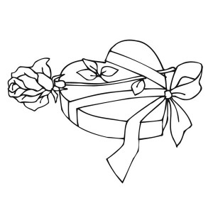 300x300 Valentine Present Of Hearts And Roses Coloring Page Color Luna