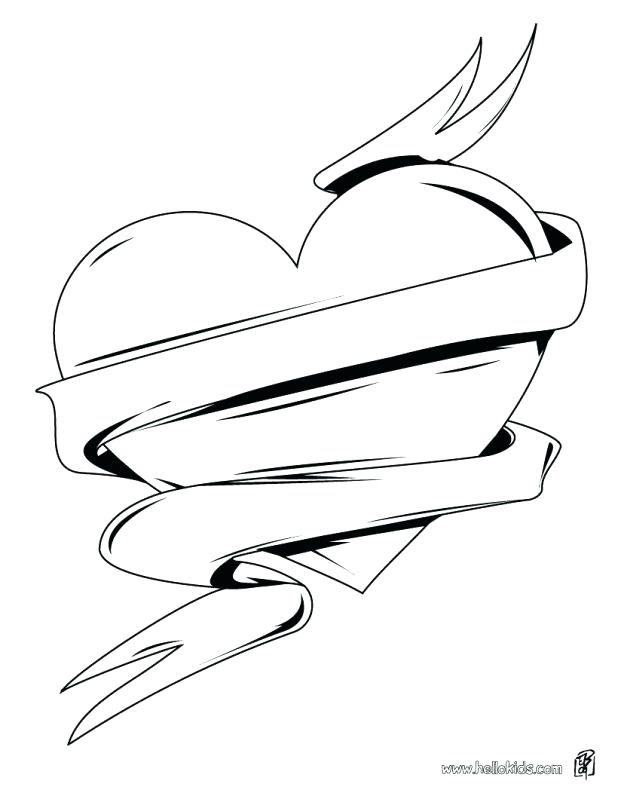618x799 Hearts With Wings Coloring Pages Omnitutor.co