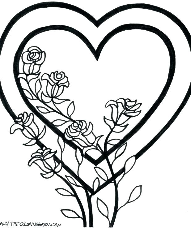 618x740 Coloring Pages Of Hearts Wings Heart Coloring Pages