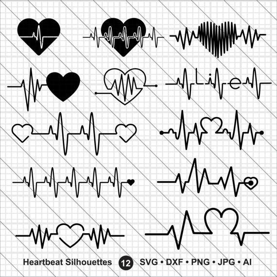 570x570 Heartbeat Silhouettes Svg Nurse Svgheartbeat Svg Cut
