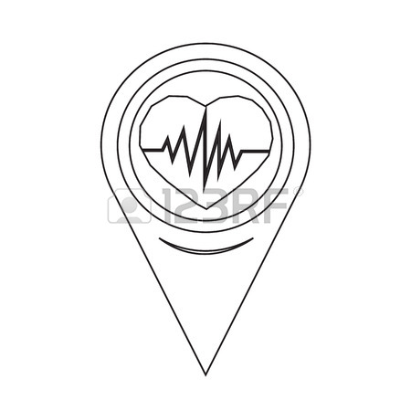 450x450 Map Pointer Heartbeat Icon Royalty Free Cliparts, Vectors,