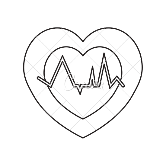 Heartbeat Line Drawing at GetDrawings | Free download