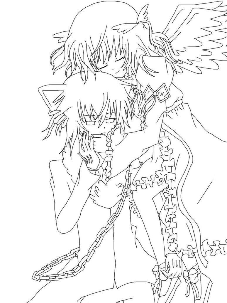 774x1032 Ikuto's Angel Lineart By Tsukiyomi Heartbeat