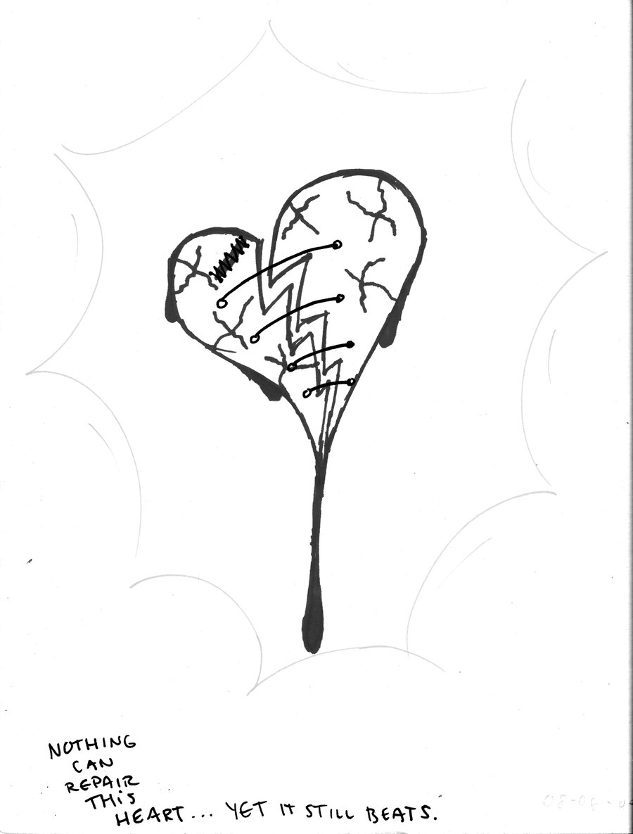 900x1185 Black Broken Heart Broken Heart In Black N White By