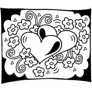 300x300 Download Flowers And Hearts Coloring Pages