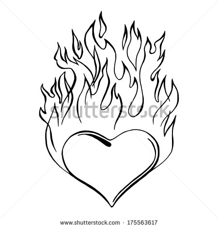 450x470 Drawings Of Hearts On Fire Drawings Of Hearts And Flowers