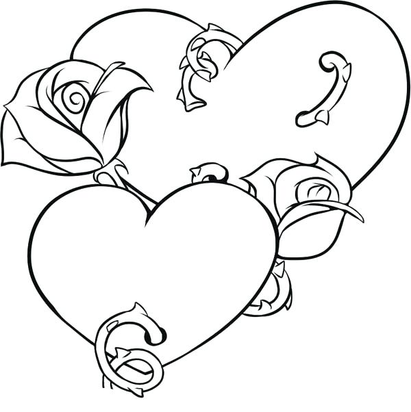 600x602 Rose Coloring Pages 31 As Well As Hearts Roses Picture Of Hearts
