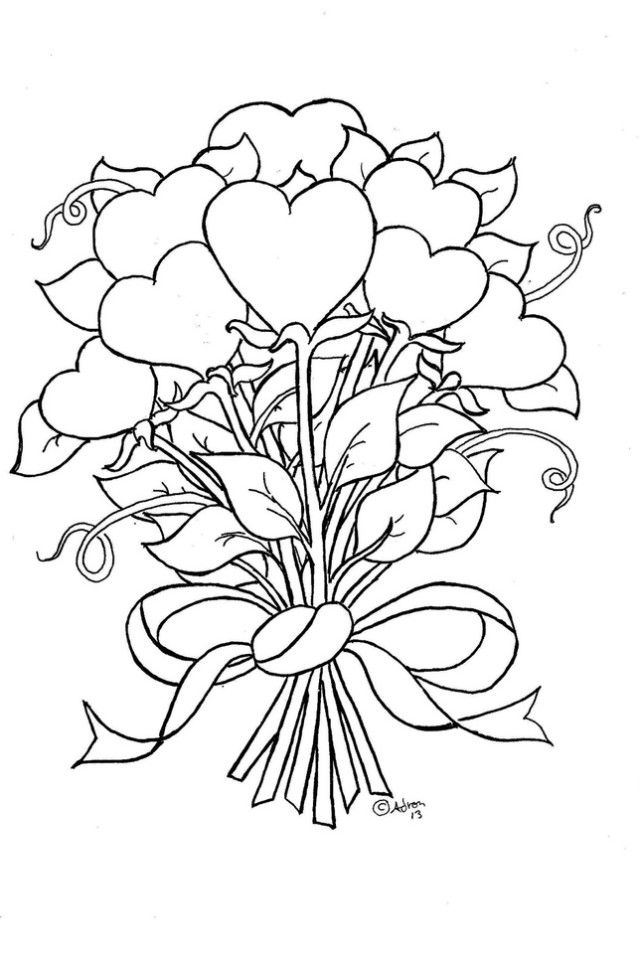 640x960 Coloring Pages Coloring Pages Of Roses Hearts Hearts