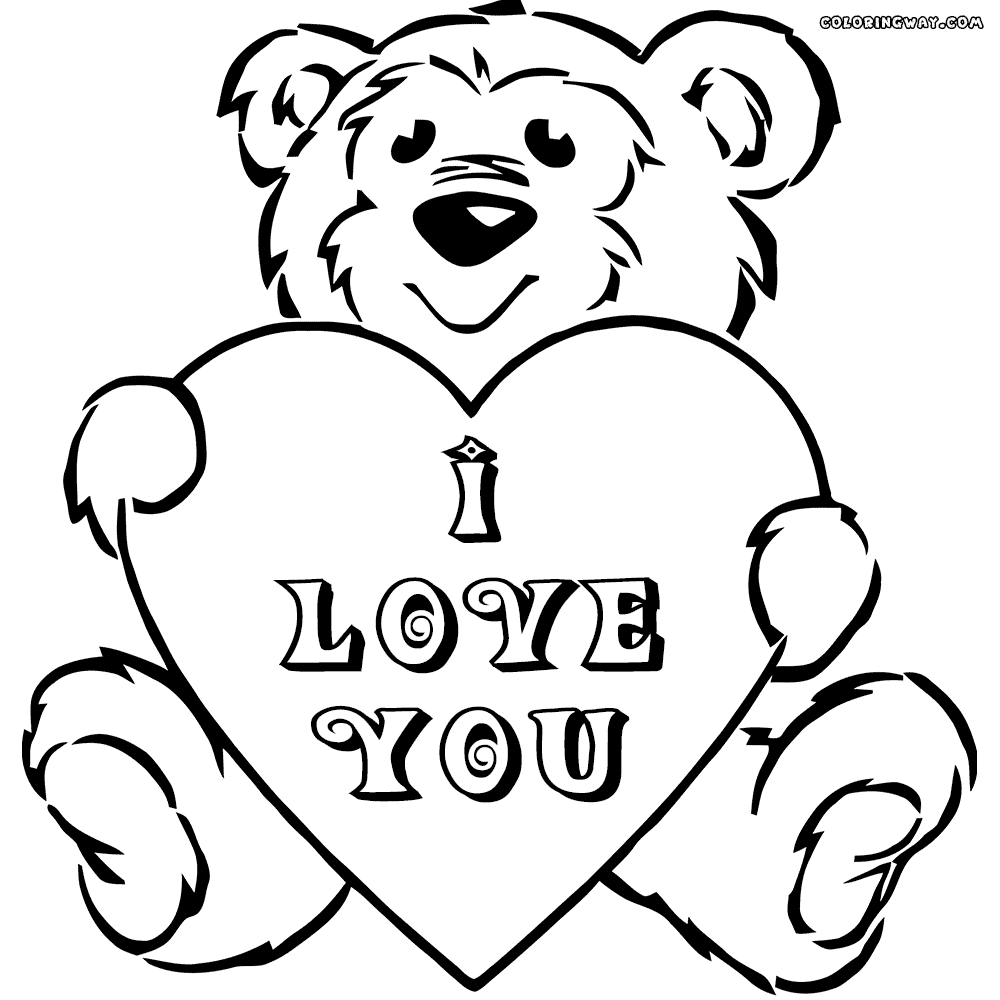 1000x1000 Coloring Pages Teddy Bears With Hearts Teddy Bear Picnic Coloring