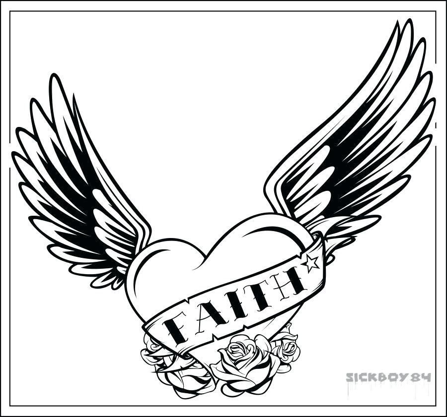 900x841 Hearts With Wings Coloring Pages Heart With Wings Coloring Pages