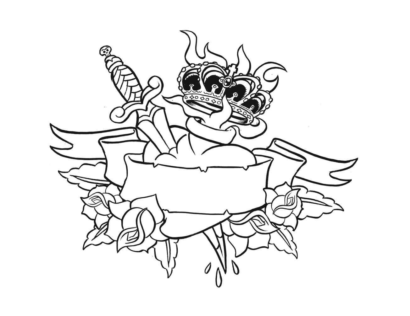 1304x1007 Drawings Of Hearts With Banners Your Meme Source