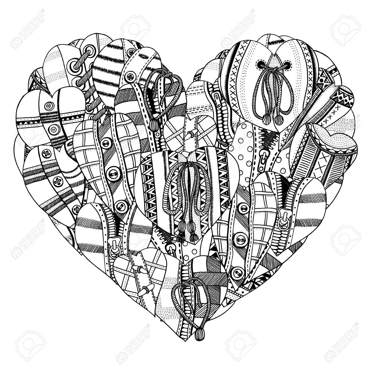 1300x1300 Big Heart Of Small Hand Drawn Hearts. Background For Valentines