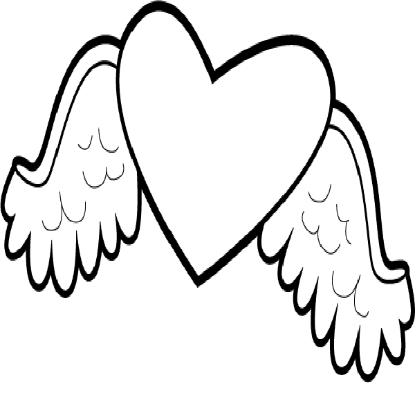 600x600 Hearts With Wings And Roses Clipart