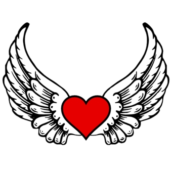 Hearts With Wings Drawing at GetDrawings | Free download