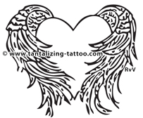203x168 Collection Of Sword In Heart With Wings Tattoo Design