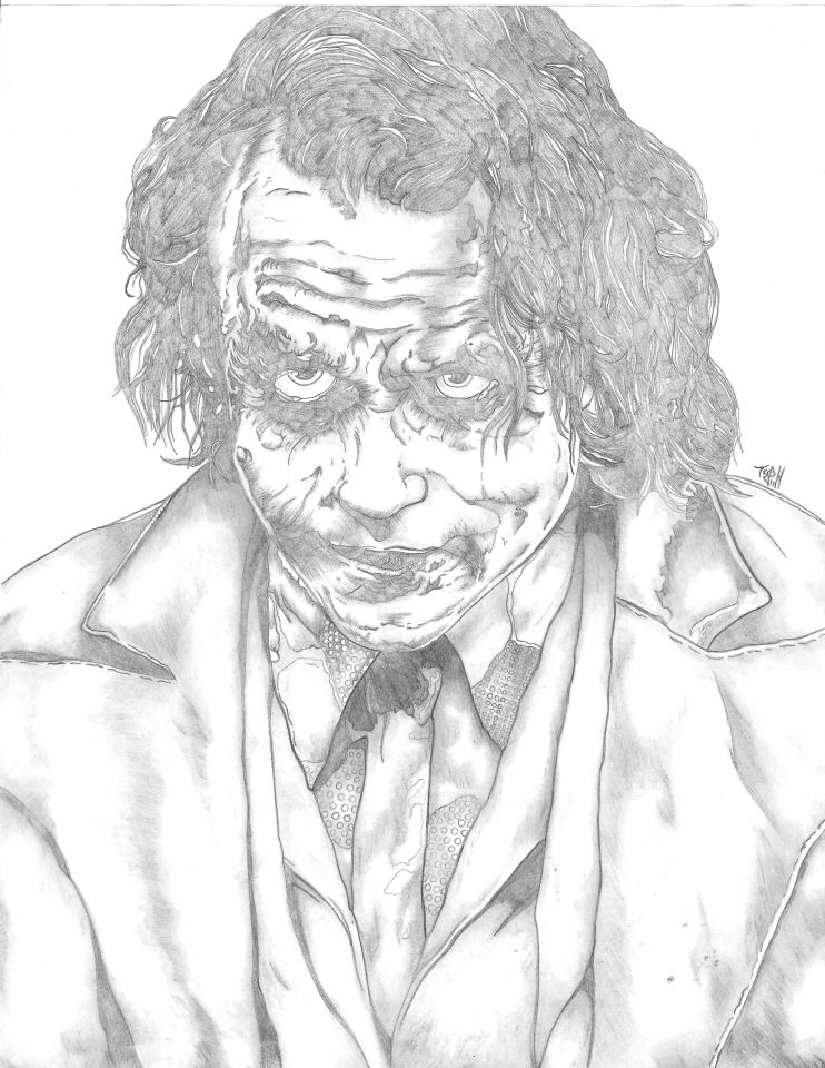 Heath Ledger Joker Drawing at GetDrawings | Free download