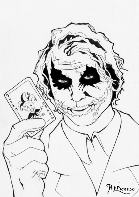 Heath Ledger Joker Drawing at GetDrawings | Free download
