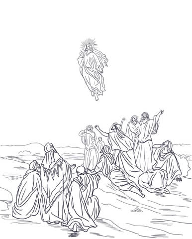 386x480 Jesus Ascension Into Heaven Coloring Page Free Printable