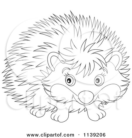 450x470 Cartoon Of A Cute Black And White Hedgehog