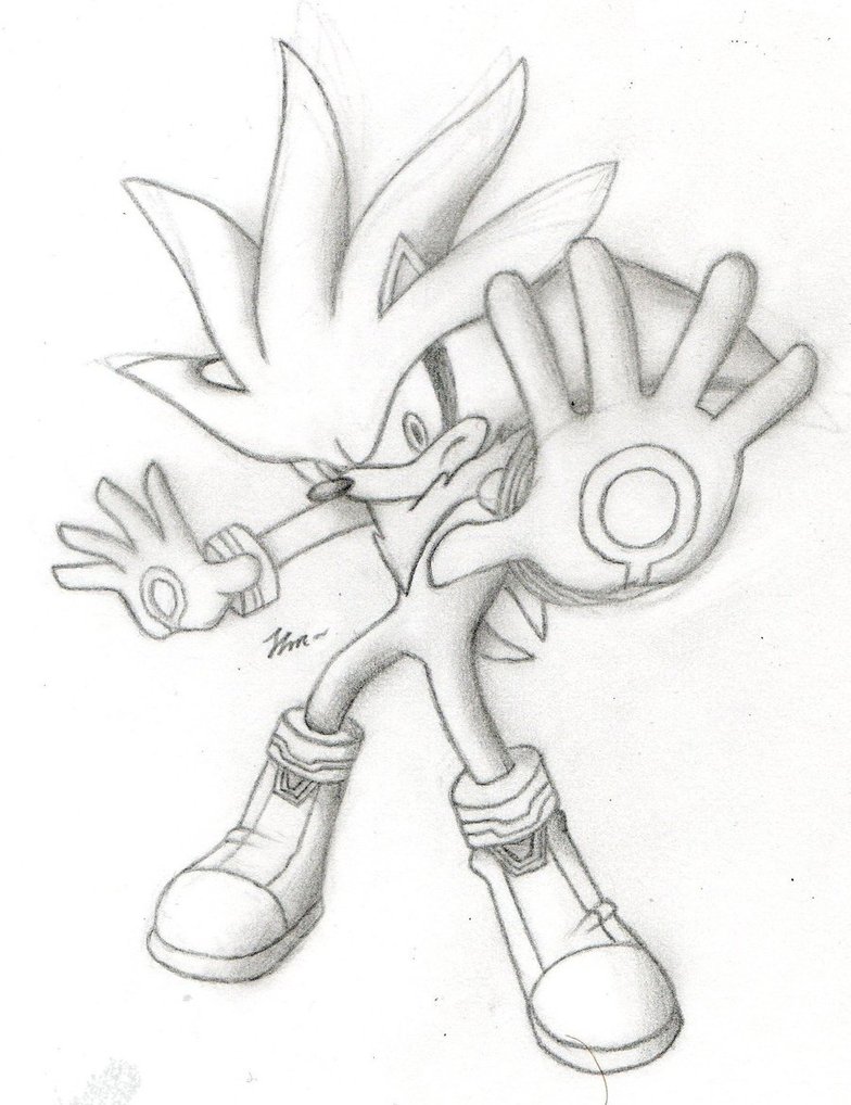 784x1018 Silver The Hedgehog Black And White By Jupiterfire9774