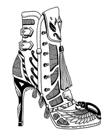 354x450 High Heel Drawing