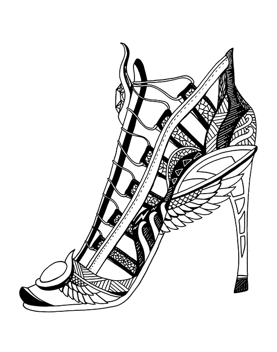 550x700 High Heel Drawing Series By Illustrator Kenal Louis The Best Art