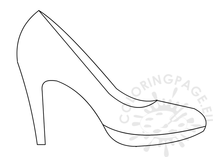 808x595 High Heel Shoe Template Coloring Page