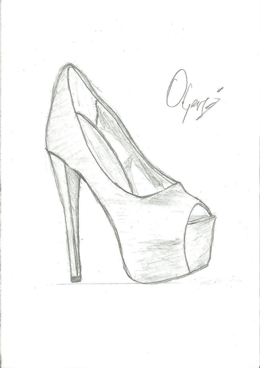 900x1271 Drawing Of High Heels Drawing Shoes Sketch High Heel Shoe Drawing