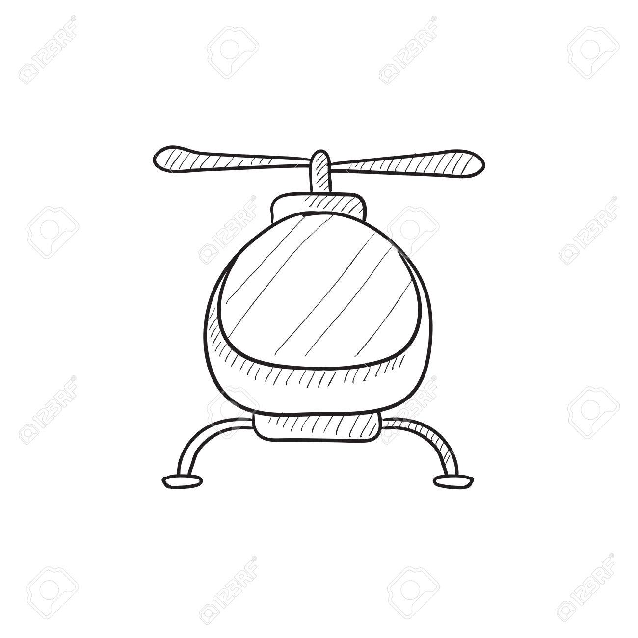 1300x1300 Helicopter Vector Sketch Icon Isolated On Background. Hand Drawn
