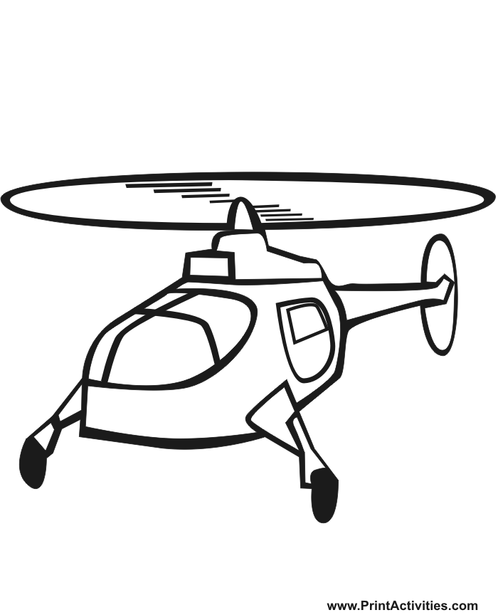 700x864 Helicopter Coloring Page