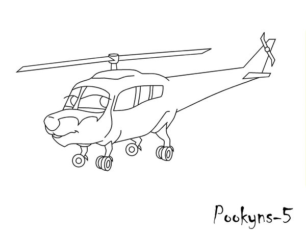 600x454 Helicopter Line Art By Pookyhorse