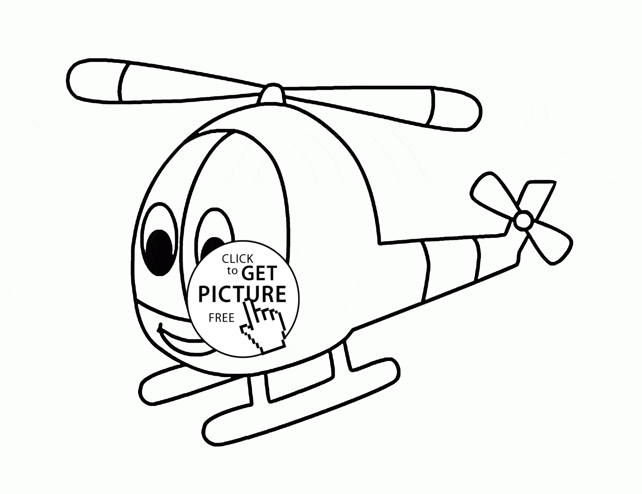2080x1600 Cute Small Helicopter Coloring Page For Preschoolers