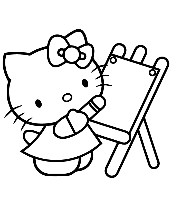 670x867 Hello Kitty Drawing Art Coloring Page H Amp M Coloring Pages