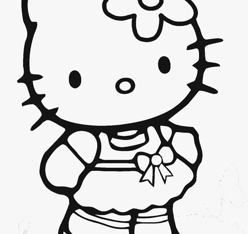850x800 Christmas Coloring Pages For Hello Kitty Free Printable Cartoons