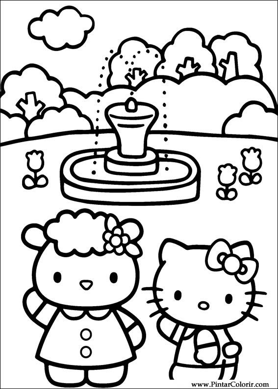 567x794 Drawings To Paint Amp Colour Hello Kitty