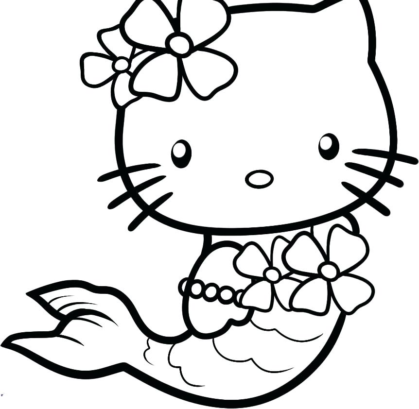 862x842 Mermaid Coloring Pages For Kids Awesome Hello Kitty Mermaid