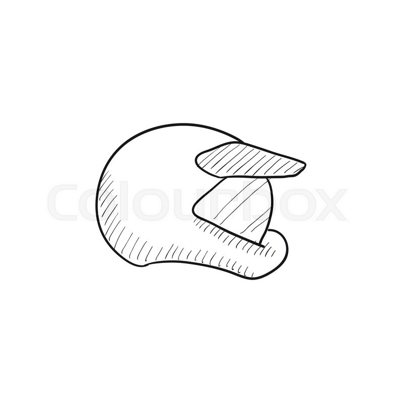 800x800 Motorcycle Helmet Vector Sketch Icon Isolated On Background. Hand